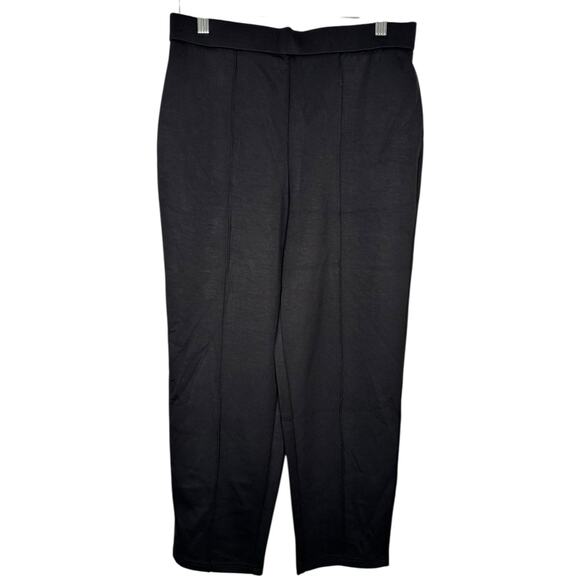 NWT OGL Black Pull On High Rise Center Seam Straight Leg Pants Medium Petite - Picture 1 of 6